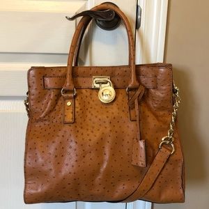 Michael Kors Hamilton Ostrich embossed tote.